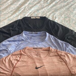 Nike Pro Dri-FIT T-Shirts - Black, Blue, Orange Bundle